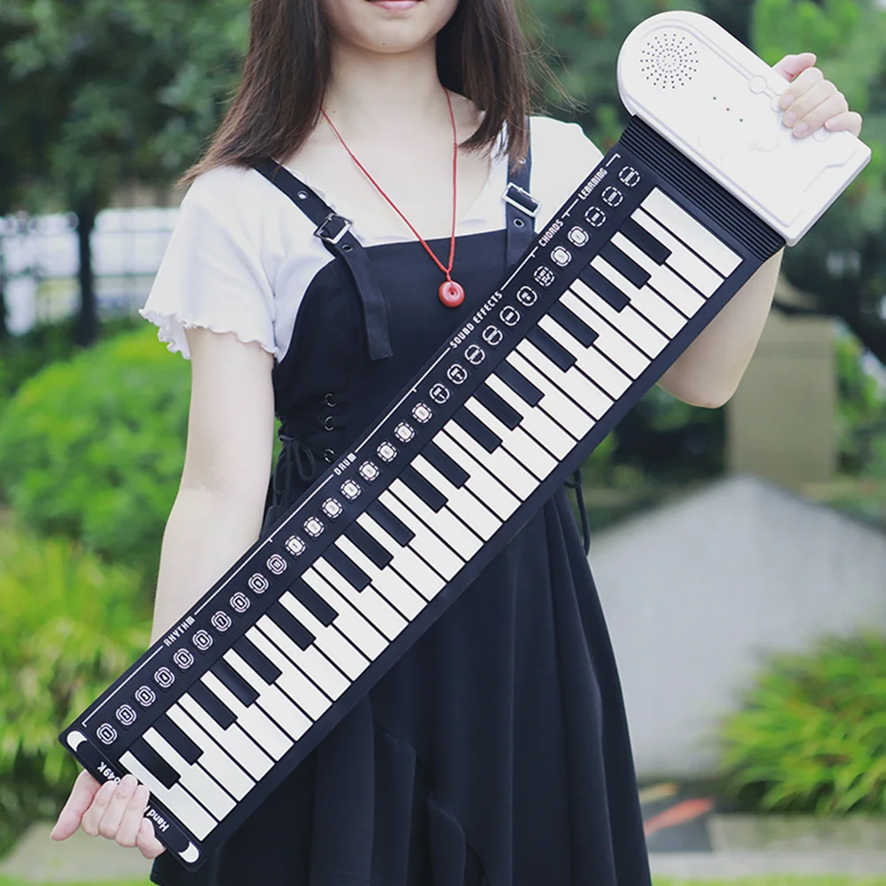 IRIN 49-клавишное ручное пианино, силиконовая портативная клавиатура, музыкальный инструмент для обучения, складной электронный орган для начинающих Изображение 5 