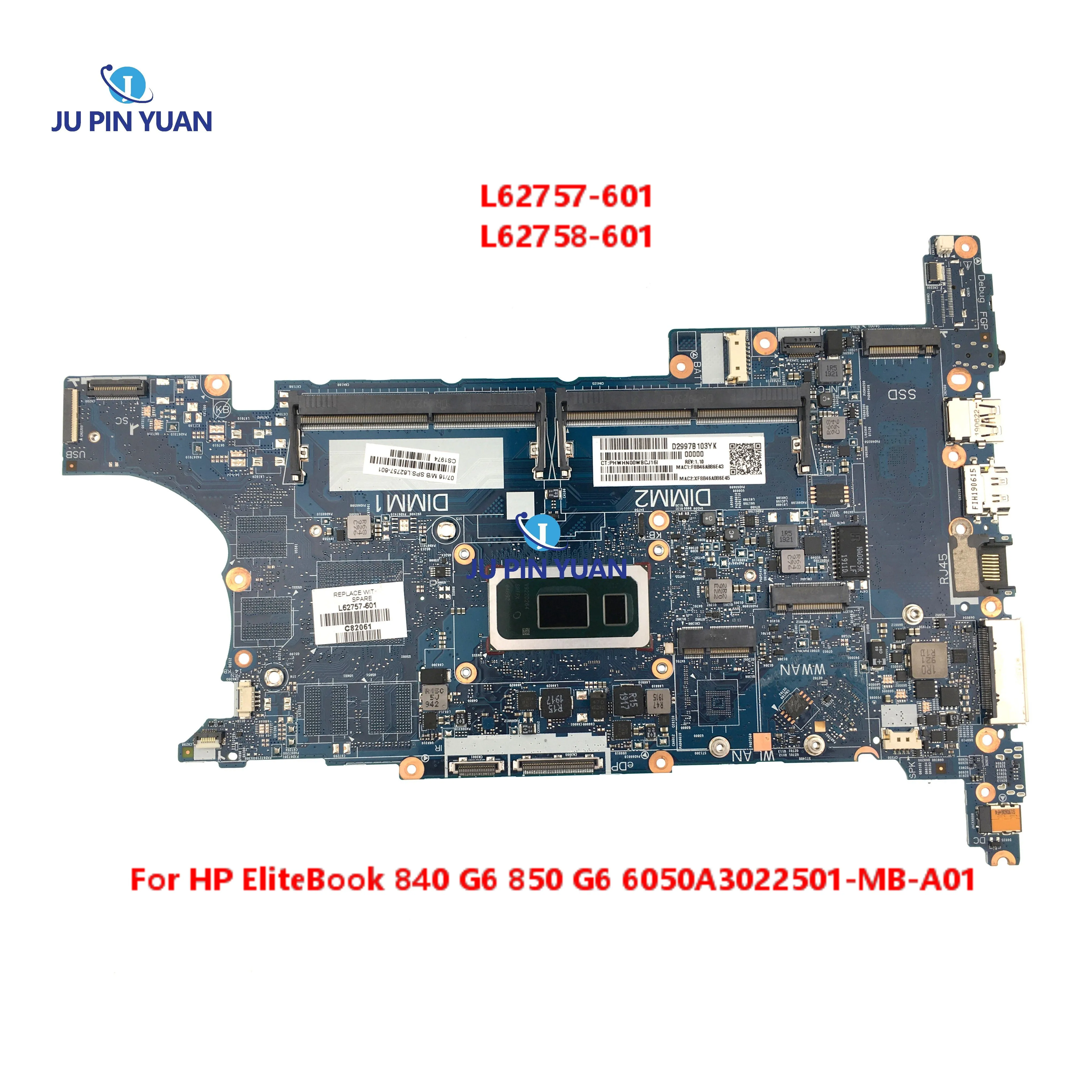 L62757-601 L62758-601 Для HP EliteBook 840 G6 850 G6 Материнская плата ноутбука I5-8265U I7-8565U процессор 6050A3022501-MB-A01 Материнская плата