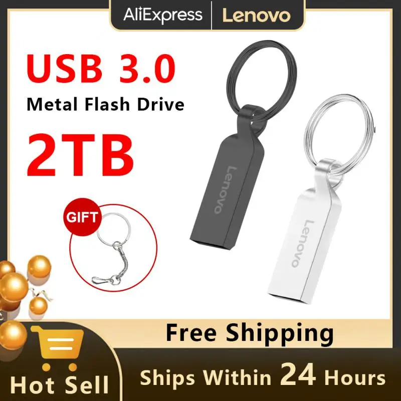 Lenovo Metal 2TB USB-диск Флэш-накопитель USB 3.0 Высокоскоростной Передачи файлов 128 ГБ Сверхбольшой Емкости Водонепроницаемый Механический Стиль