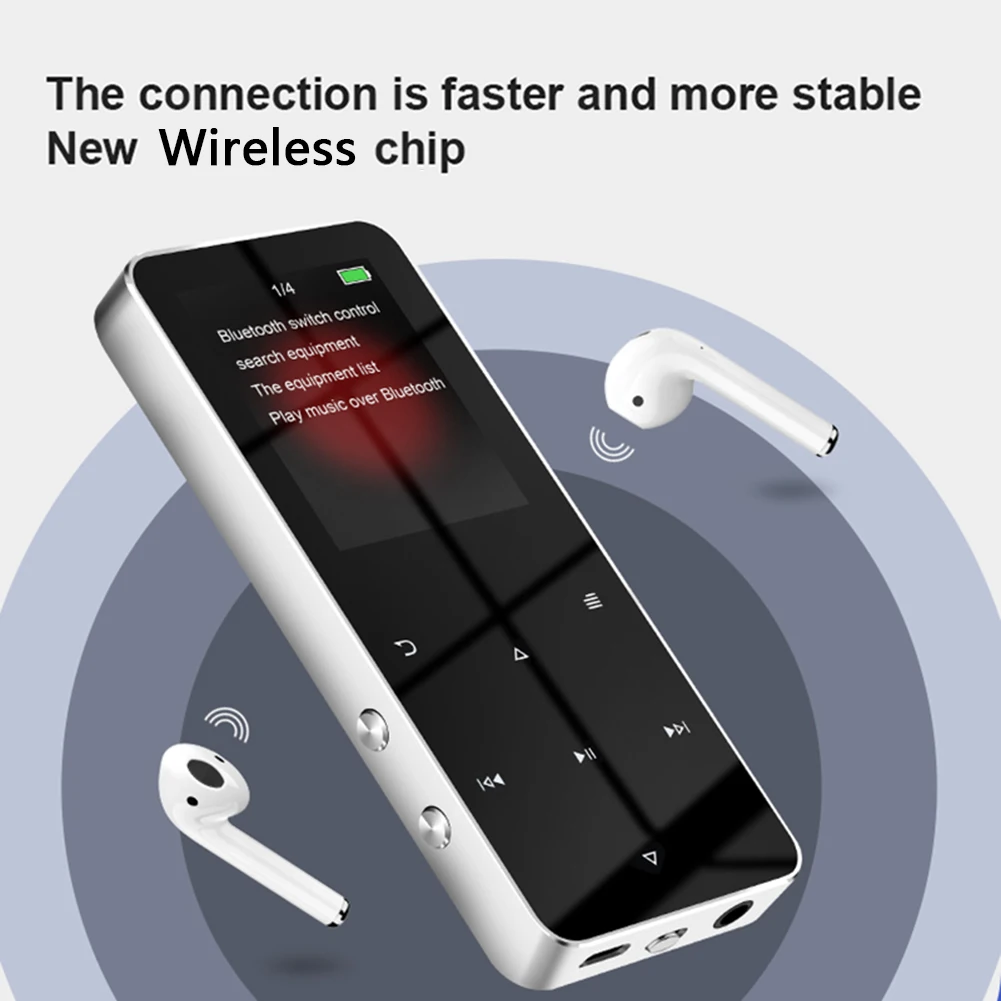 MP3 /MP4-плеер со встроенным динамиком Bluetooth, сенсорная клавиша FM-радио, воспроизведение видео, Электронная книга, Hi-FI Металлический 2,0-дюймовый сенсорный музыкальный проигрыватель MP4. Изображение 0 
