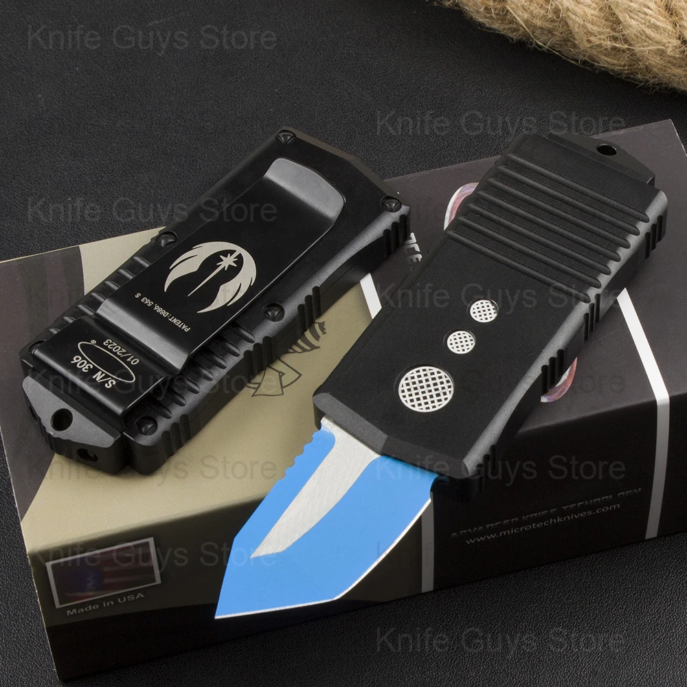 Micro OTF Tech Knife EX StormTrooper 440C Сталь С Синим Лезвием, Авиационная Алюминиевая Ручка, Мини-Размер, Карманный Нож Для Самообороны на открытом воздухе Изображение 5 