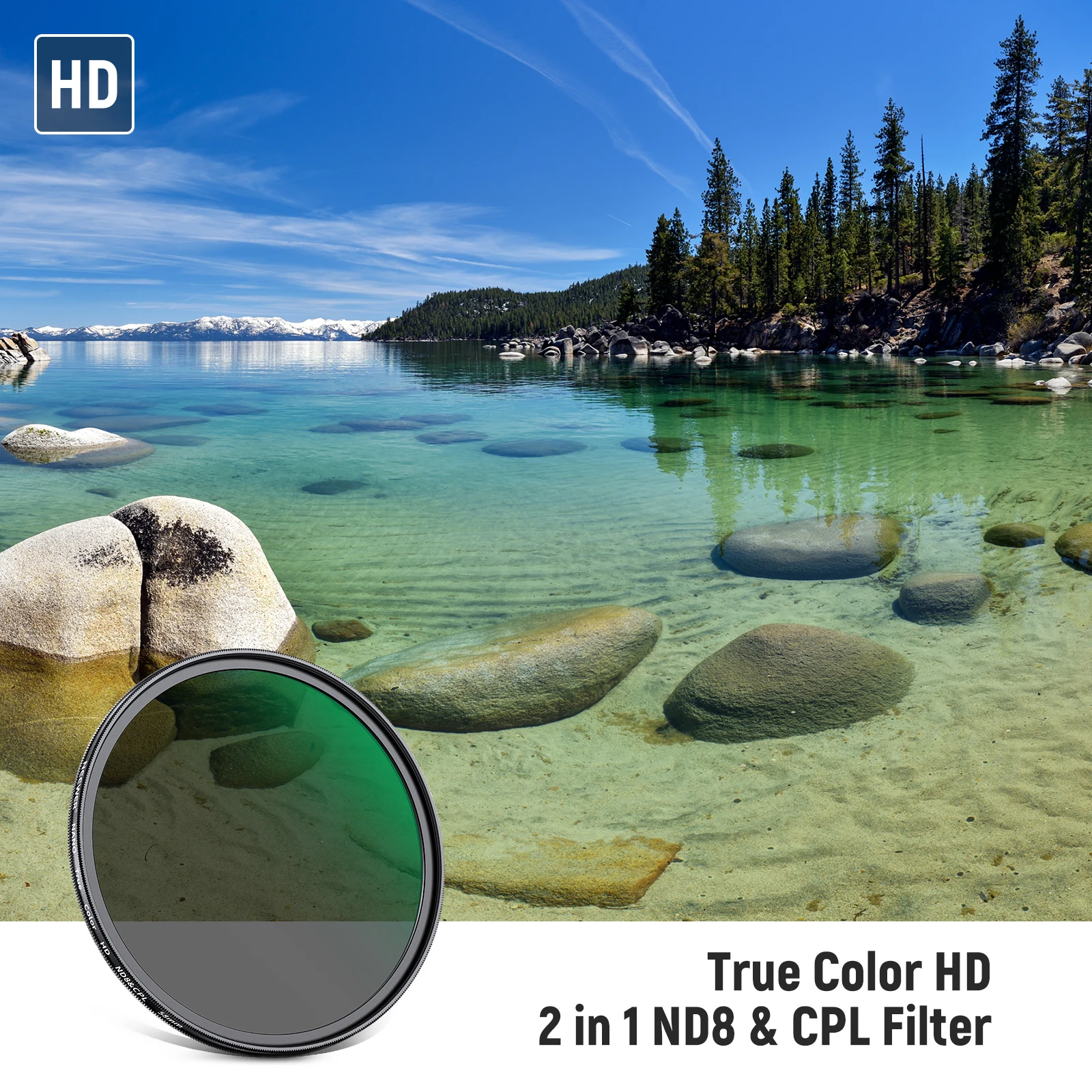 NEEWER True Color CPL с фильтром ND8 2 в 1, ND-фильтром с 3 остановками и круговым поляризационным фильтром в сочетании с многослойным нанопокрытием HD Изображение 1 