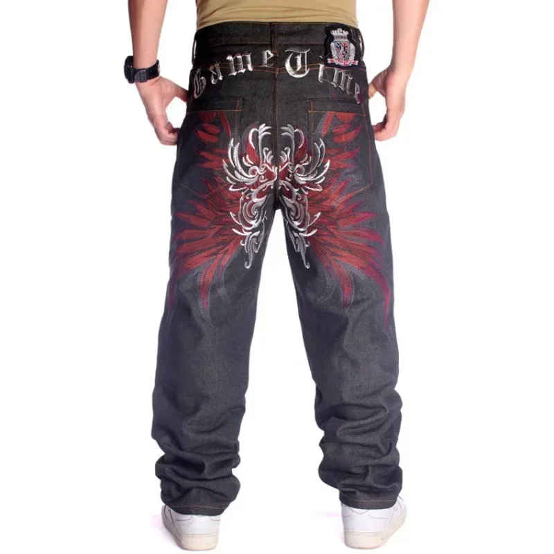 Nanaco Man Свободные Мешковатые джинсы Хип-хоп, джинсовые брюки для скейтборда, уличные танцы, Хип-хоп, рэп, мужские черные блузки китайского размера 30-46 Изображение 5 