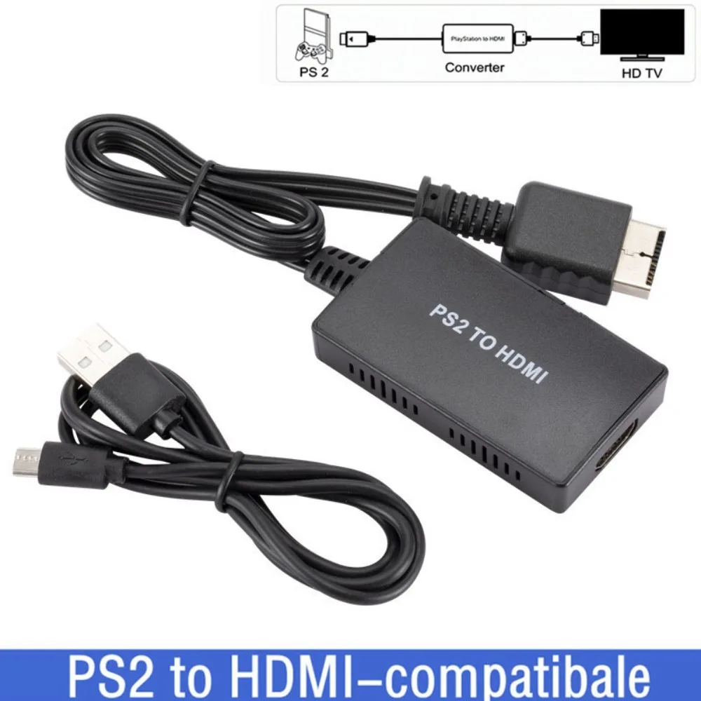 PS2 Ypbpr-вход Конвертер, совместимый с PS2 в HDMI, HDMI-совместимый адаптер PS2 в HDMI 1080P Преобразование сигнала адаптера PS2 в HDMI