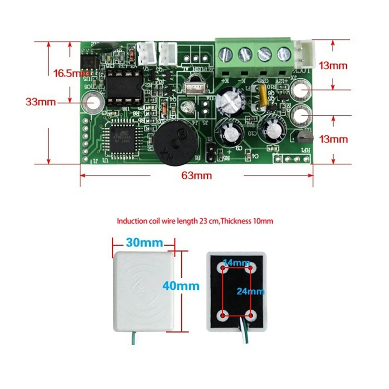 RFID Встроенная плата управления EMID 125 кГц Нормально Открытый Модуль управления Контроллер индукционной карты-метки Изображение 3 