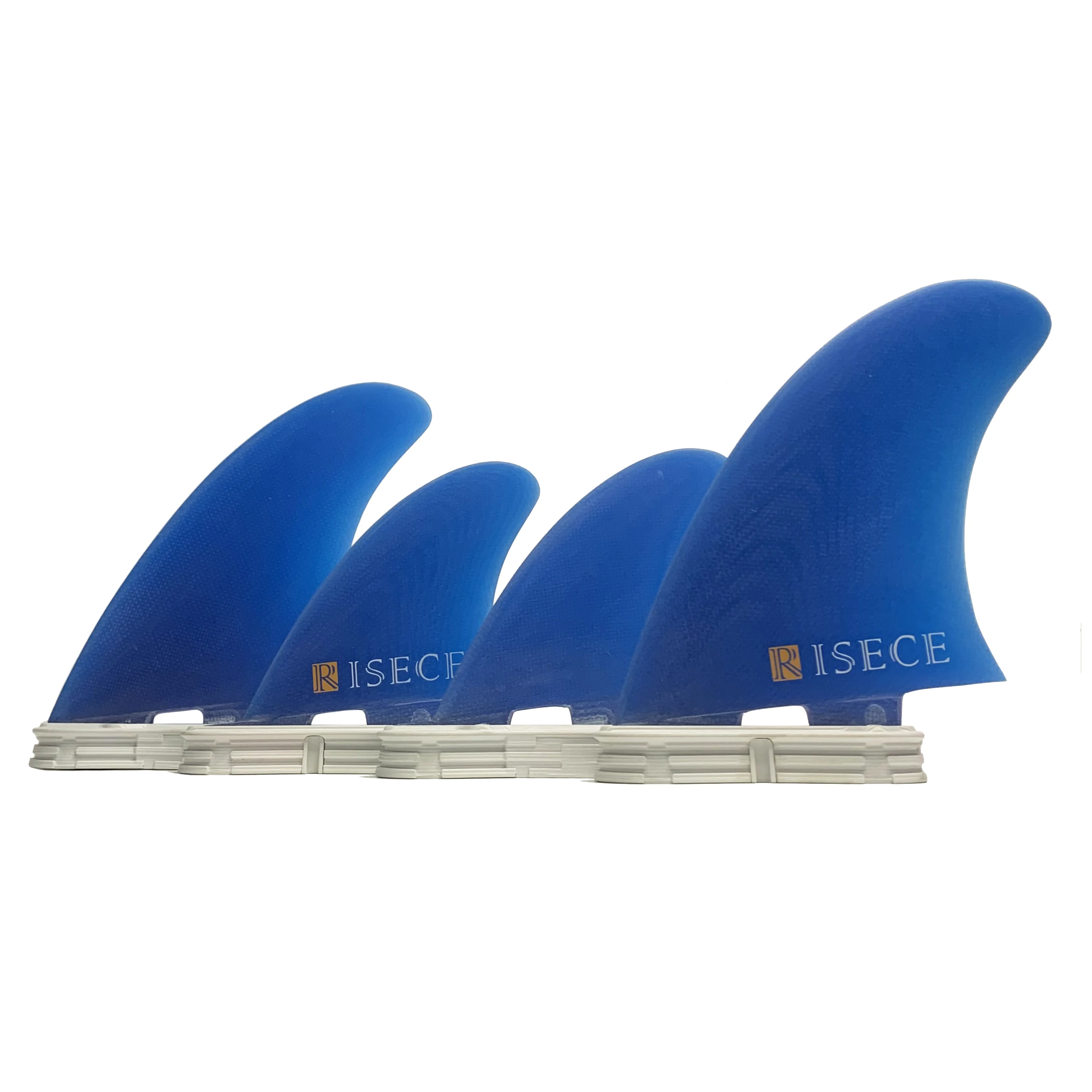 RISECE FCS 2 Четырехлопастные Плавники для доски для серфинга из Стекловолокна GFK Fiberglass Quad Surfboard Fin Single Tab Синие Плавники Из Стекловолокна 4 Штуки Quad Set