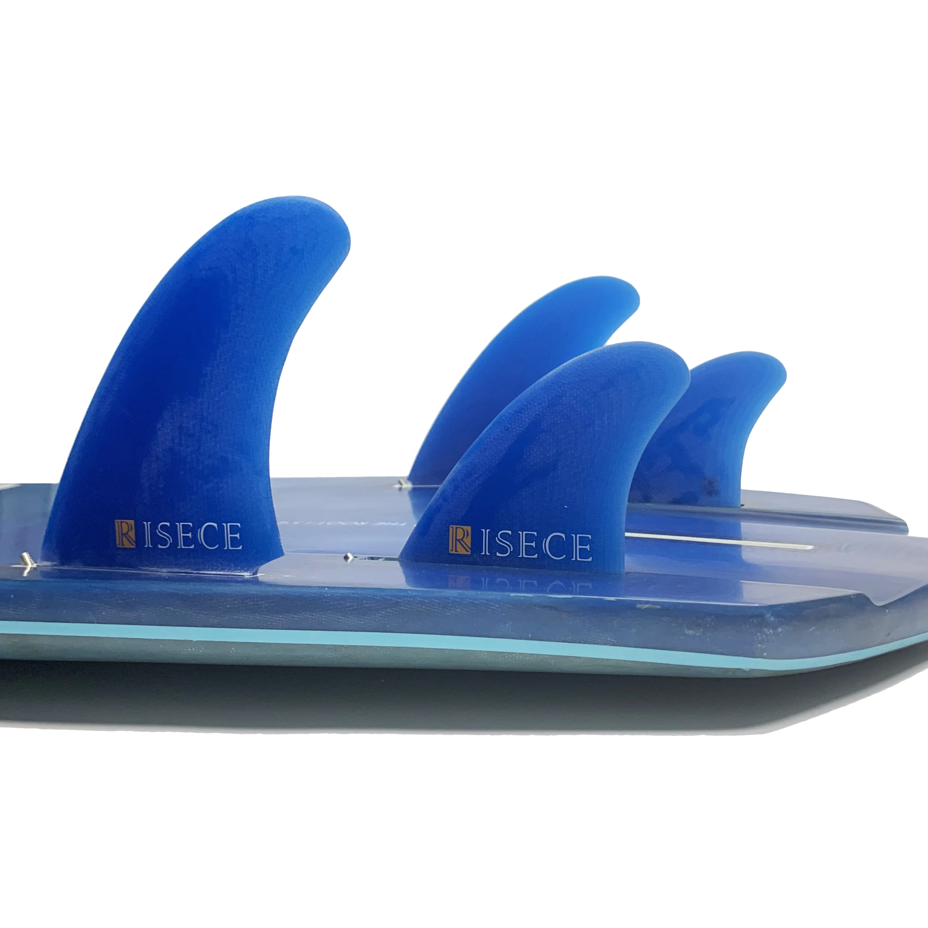 RISECE FCS 2 Четырехлопастные Плавники для доски для серфинга из Стекловолокна GFK Fiberglass Quad Surfboard Fin Single Tab Синие Плавники Из Стекловолокна 4 Штуки Quad Set Изображение 1 
