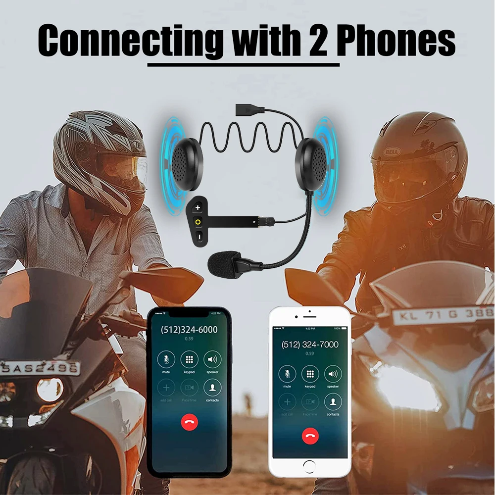 SK-33B Мотоциклетный шлем Гарнитура Bluetooth 5.2 Беспроводные наушники Комплект громкой связи Стерео для водителя MP3 Музыкальный плеер Изображение 3 