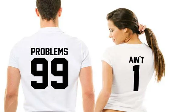 Sugarbaby 99 problems aint 1 футболка для пары забавные Футболки для пары Подходящая футболка Юбилейная футболка Высококачественные Топы