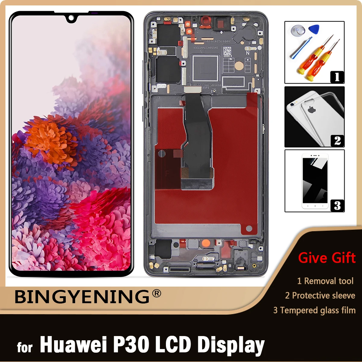 Super AMOLED Для HUAWEI P30 ЖК-дисплей ELE-L29 ELE-L09 ELE-AL00 Дисплей Сенсорный Экран Дигитайзер Запасные Части Для Huawei P30 Экран