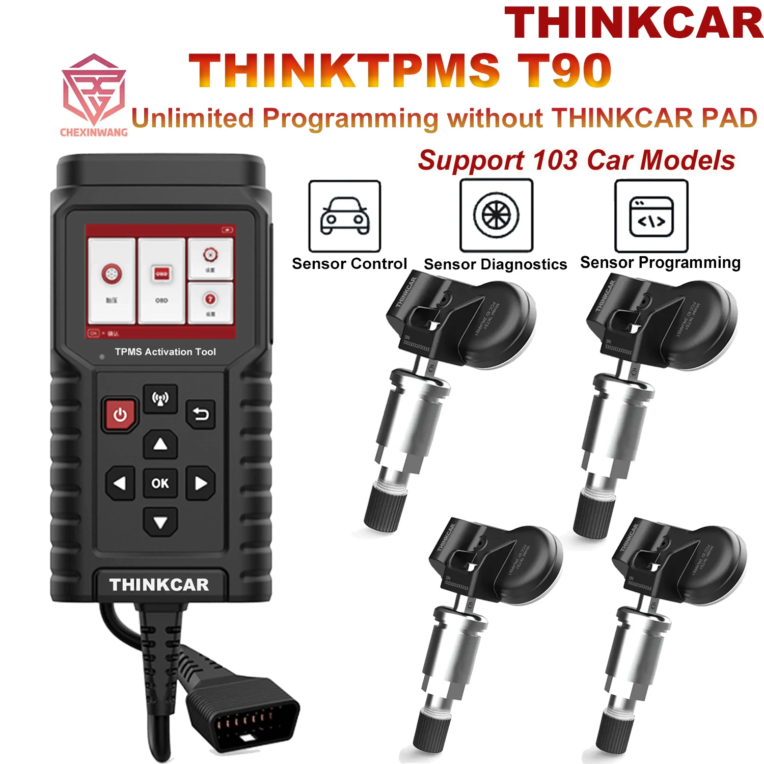 ThinkCar THINKTPMS TP T90 TPMS Программатор S2 315 МГц 433 МГц 2в1 Инструмент Диагностики Давления в автомобильных шинах Инструмент Обслуживания датчика TPMS