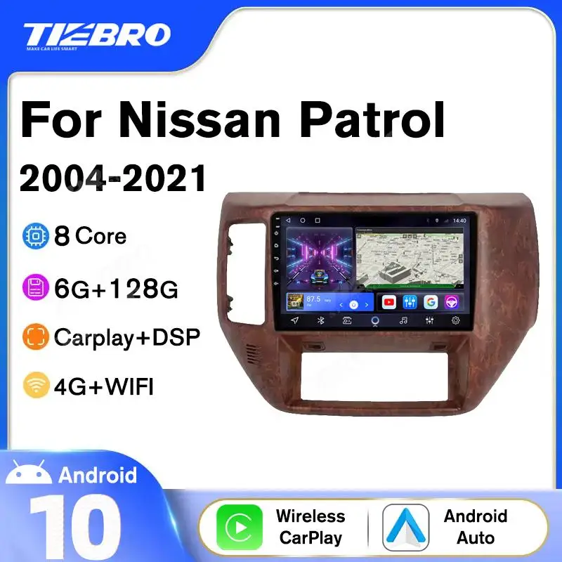 Tiebro 2DIN Головное Устройство Автомобиля Радио Для Nissan Patrol 2004-2021 Android10 Стерео Автомобильный Мультимедийный Плеер GPS Навигация Авторадио