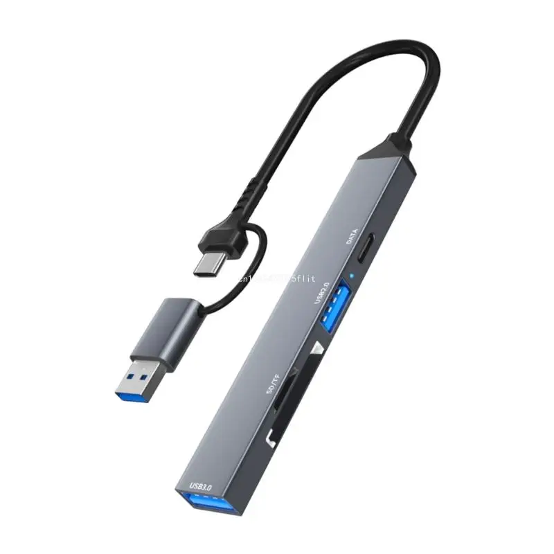 USB C концентратор с кард-ридером Простая передача файлов для офиса и школьного использования Прямая поставка