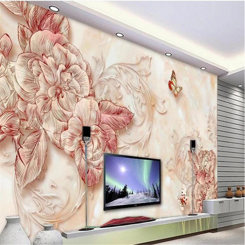 beibehang Пользовательские фотообои наклейки на стены фреска современный модный стиль каменный рельеф 3D ТВ фон декоративная живопись