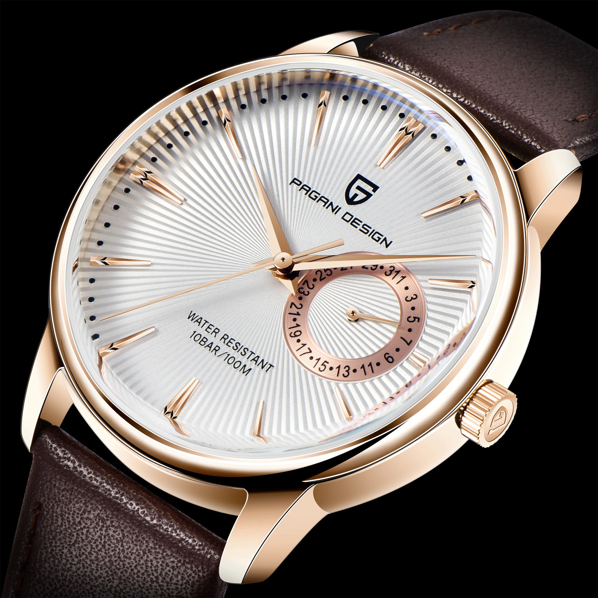 Автоматические кварцевые часы PAGANI DESIGN, роскошные повседневные модные Кожаные 100-метровые водонепроницаемые мужские часы Seiko VH65 reloj hombre