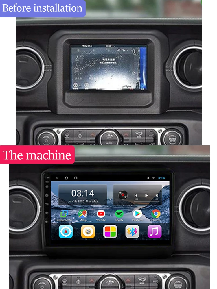 Автомобильный Мультимедийный Плеер Android 12 Для Jeep Wrangler 4 2018 2019 Беспроводной Bluetooth Carplay 8-Ядерный Сенсорный экран 1280*720P QLED IPS Изображение 1 