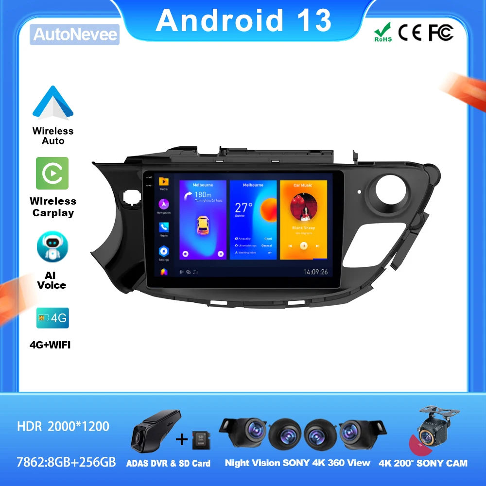 Автомобильный плеер Android для Buick Envision 2014 - 2016, автомагнитола, видеонавигация БЕЗ 2din DVD HDR QLED экрана Головное устройство Dash Cam BT 