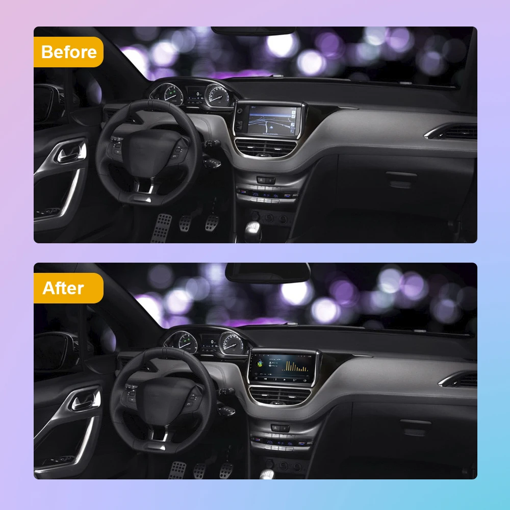 Автомобильный радиоприемник и видеоплеер Android 10 для Peugeot 208 2008-2018 Авто GPS Стереонавигация DSP Carplay Аудио Автомобильные Мультимедиа Изображение 1 