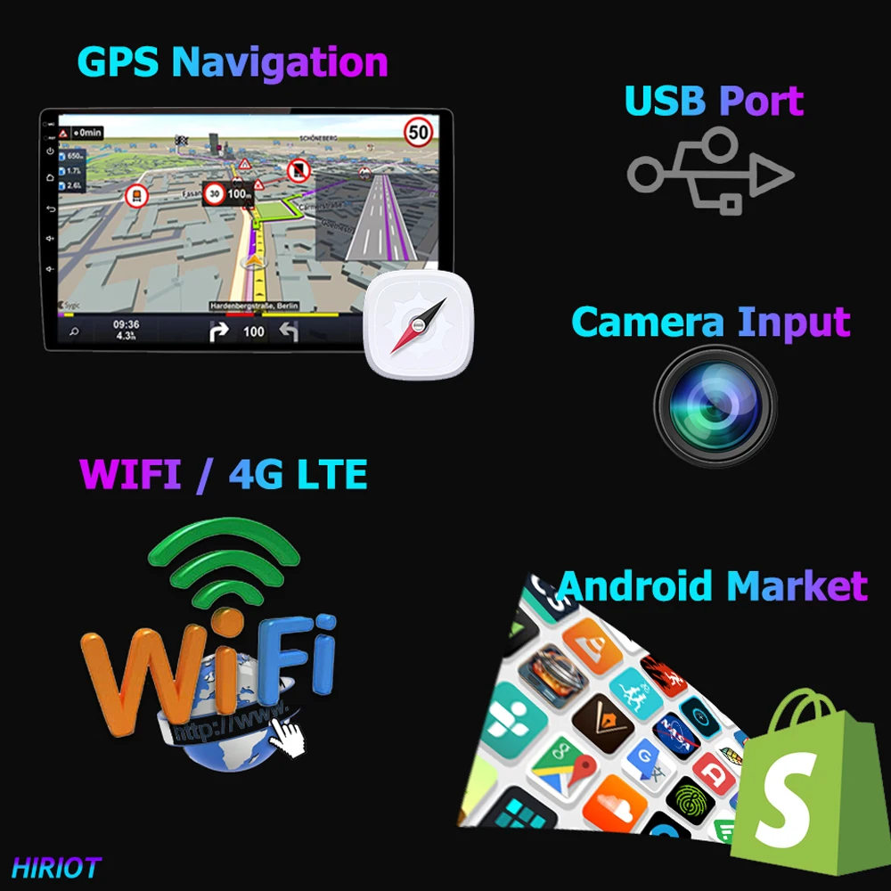 Авторадио HIRIOT Android 11 для Hyundai Grand I10 2014-2020 Мультимедиа GPS Стерео Навигация Sat Navi 6 + 128 carplay DSP 8 core Изображение 1 