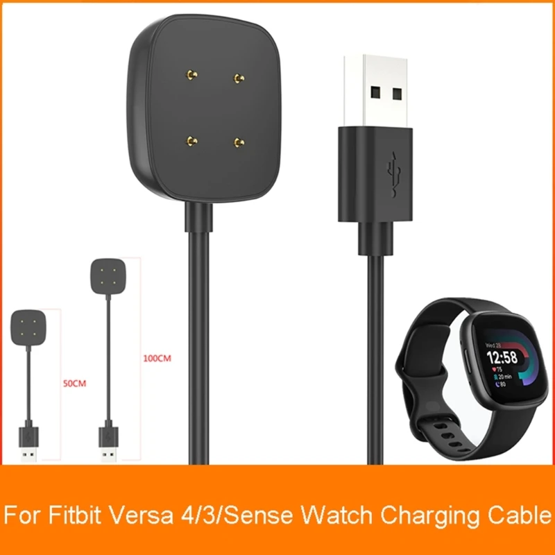 Адаптер питания, подставка для зарядного устройства, кабель для быстрой зарядки для смарт-часов Fitbit Versa 4/Versa 3/sense, USB-кабель для зарядного устройства, док-станция для USB-кабеля Изображение 2 