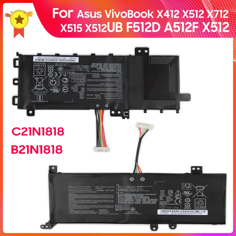 Аккумулятор для ноутбука C21N1818 B21N1818 для Asus VivoBook X412 X512 X712 X515 X512UB F512D A512F X512 Сменный Аккумулятор + инструменты