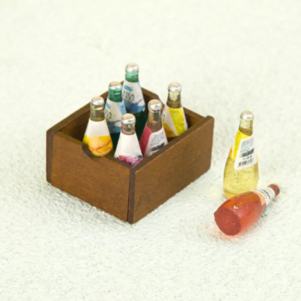 Аксессуар для рабочего стола в виде кукольного домика Миниатюрная деревянная корзина для хранения для декора кукольного домика, имитирующая мебель для детских игр