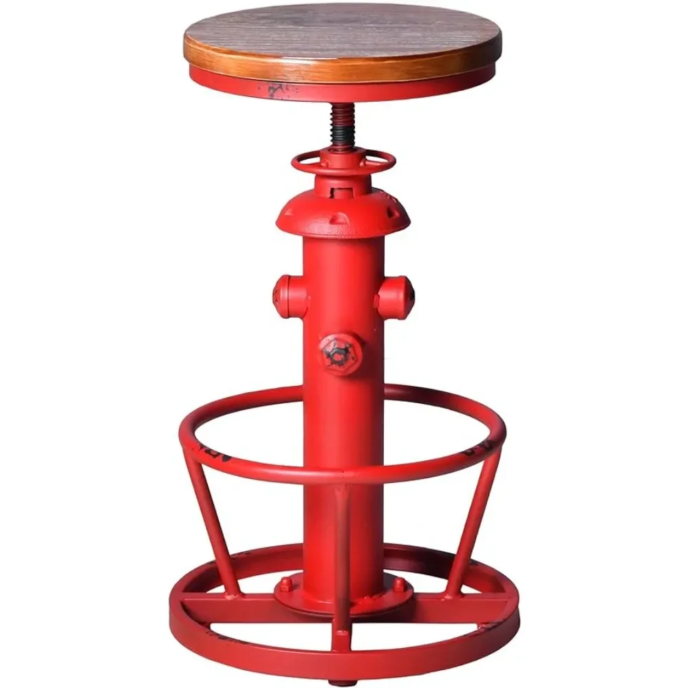 Американский антикварный Промышленный кофейный стул для кафе с круглым дном и регулируемой высотой, Антикварный Красный, бесплатная доставка