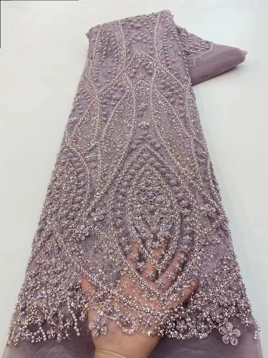 Африканская кружевная ткань, расшитая блестками, Нигерийские кружевные ткани из бисера 2023, Высококачественная Французская тюлевая кружевная ткань для платья