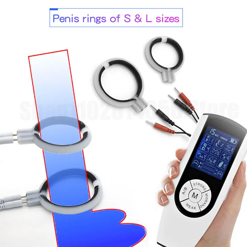 БДСМ, кольца для пениса с электрическим током, Физиотерапевтическое кольцо, Массажер, кольца для члена, Товары для взрослых, секс-игрушки для мужчин, мужской мастурбатор