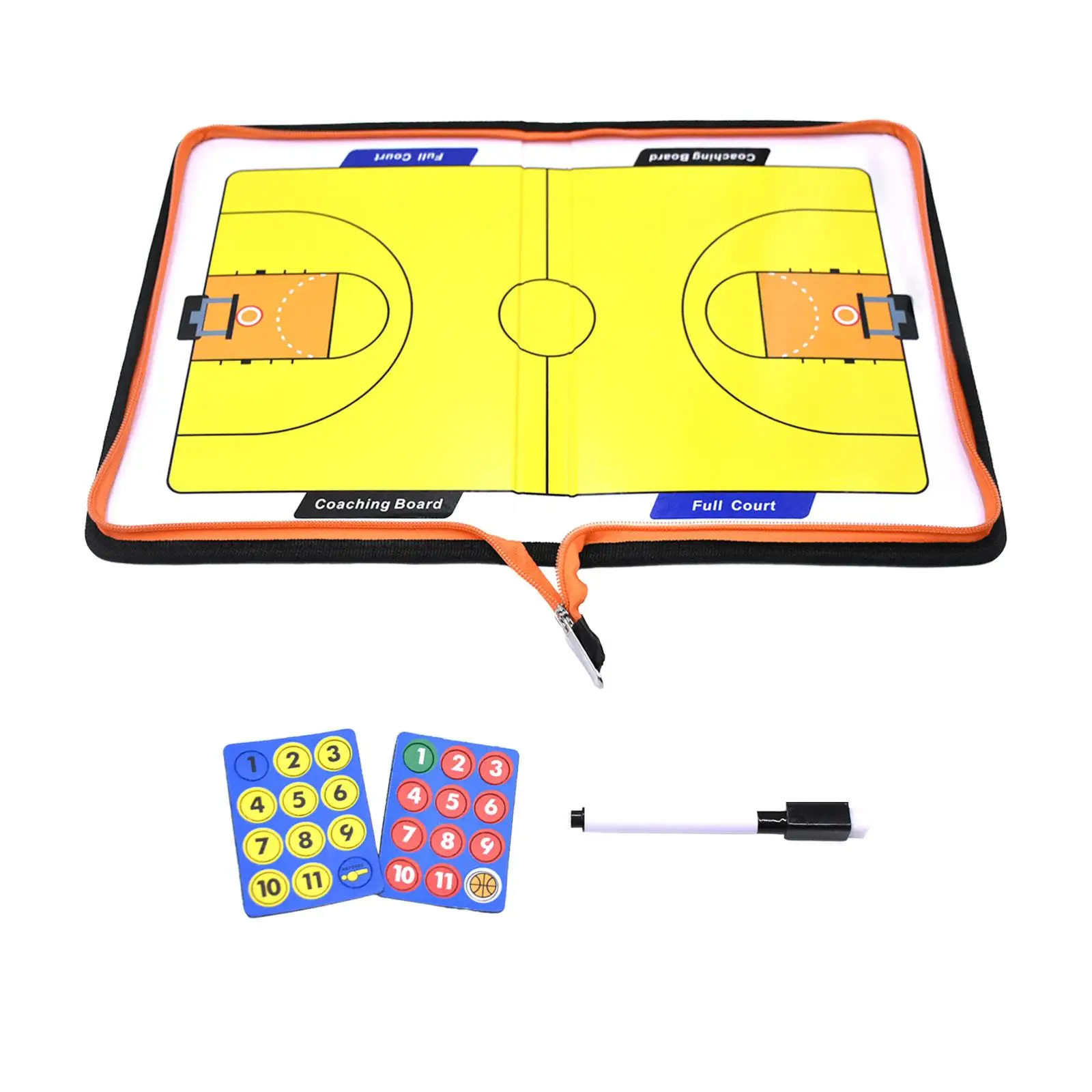 Баскетбольная тренерская доска с застежкой-молнией, сложенный план, Демонстрационное игровое оборудование, Стираемый маркер, обучающий буфер обмена, сухое стирание