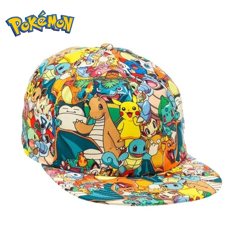 Бейсболка с покемоном Пикачу, остроконечная кепка, мультяшный персонаж аниме, хип-хоп шляпа с плоскими полями, спортивная кепка на открытом воздухе, подарки на день рождения