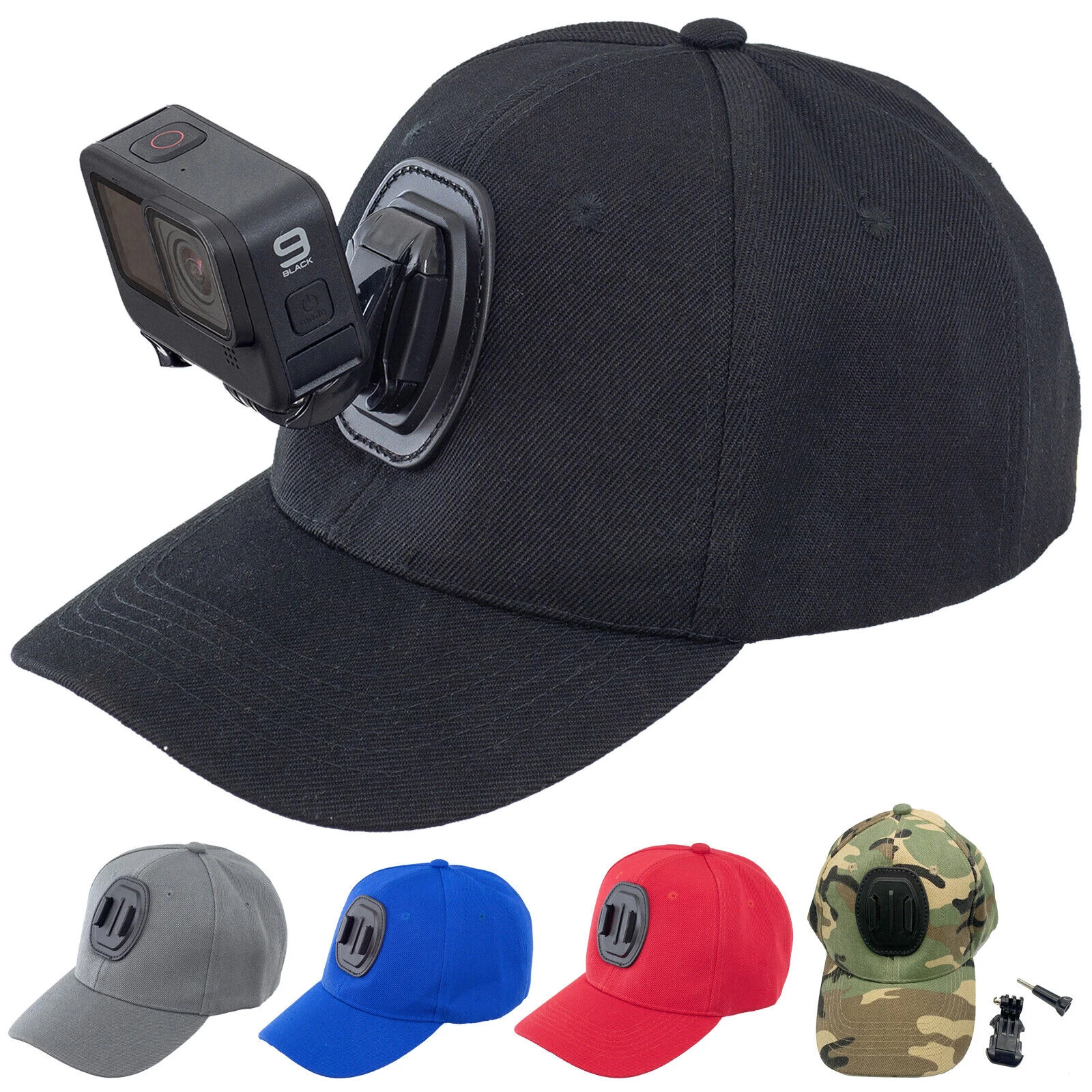 Бейсбольная кепка с адаптером для крепления пряжки на J-образном крючке для GoPro DJI и других экшн-камер Изображение 0 