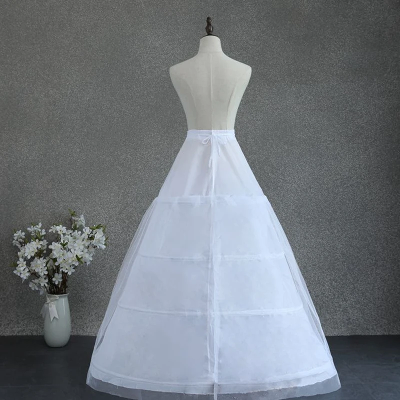 Бесплатная доставка Белые нижние юбки с 4 обручами И 1 слоем жесткого тюля Нижняя юбка Невесты Jupon Enaguas Изображение 2 