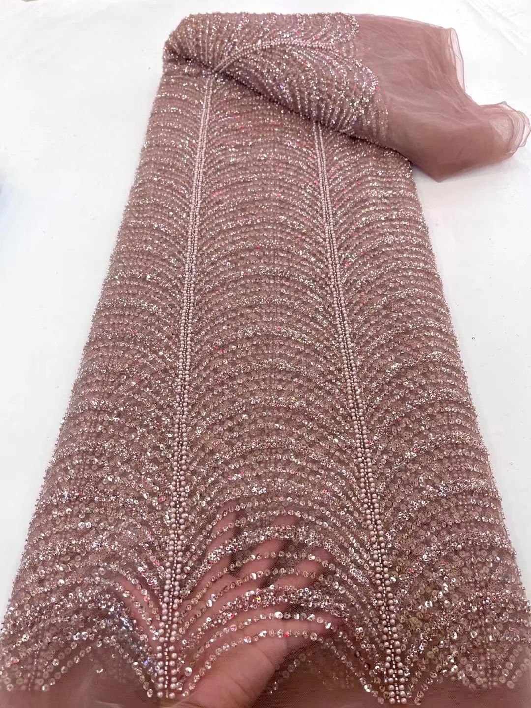 Бисерные кружевные ткани Высокого качества 2023 Африканский материал Ткань для женщин Свадебное кружево, вышивка, тюль, ткань с пайетками