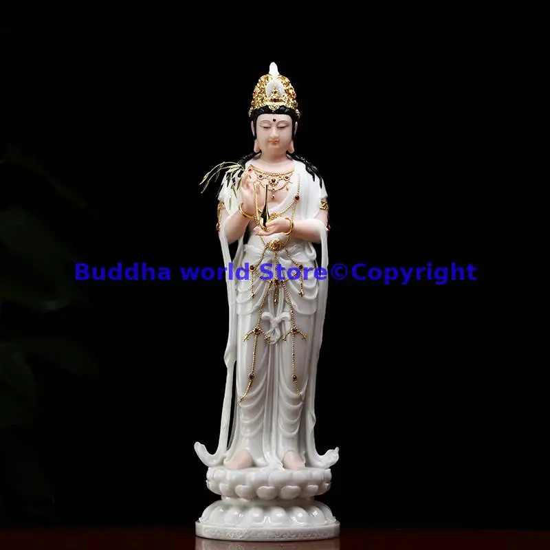 Буддизм Юго-Восточной Азии размером 48 см, высококачественная статуя Будды, статуя богини Гуаньинь, ДОМАШНЯЯ святыня, Эффективная защита
