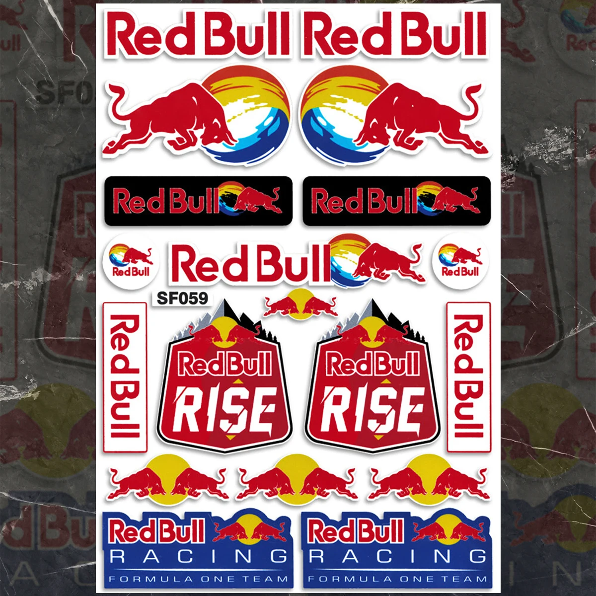 Виниловая наклейка на шлем Red Bull, наклейка с логотипом мотоцикла, велосипеда Изображение 1 