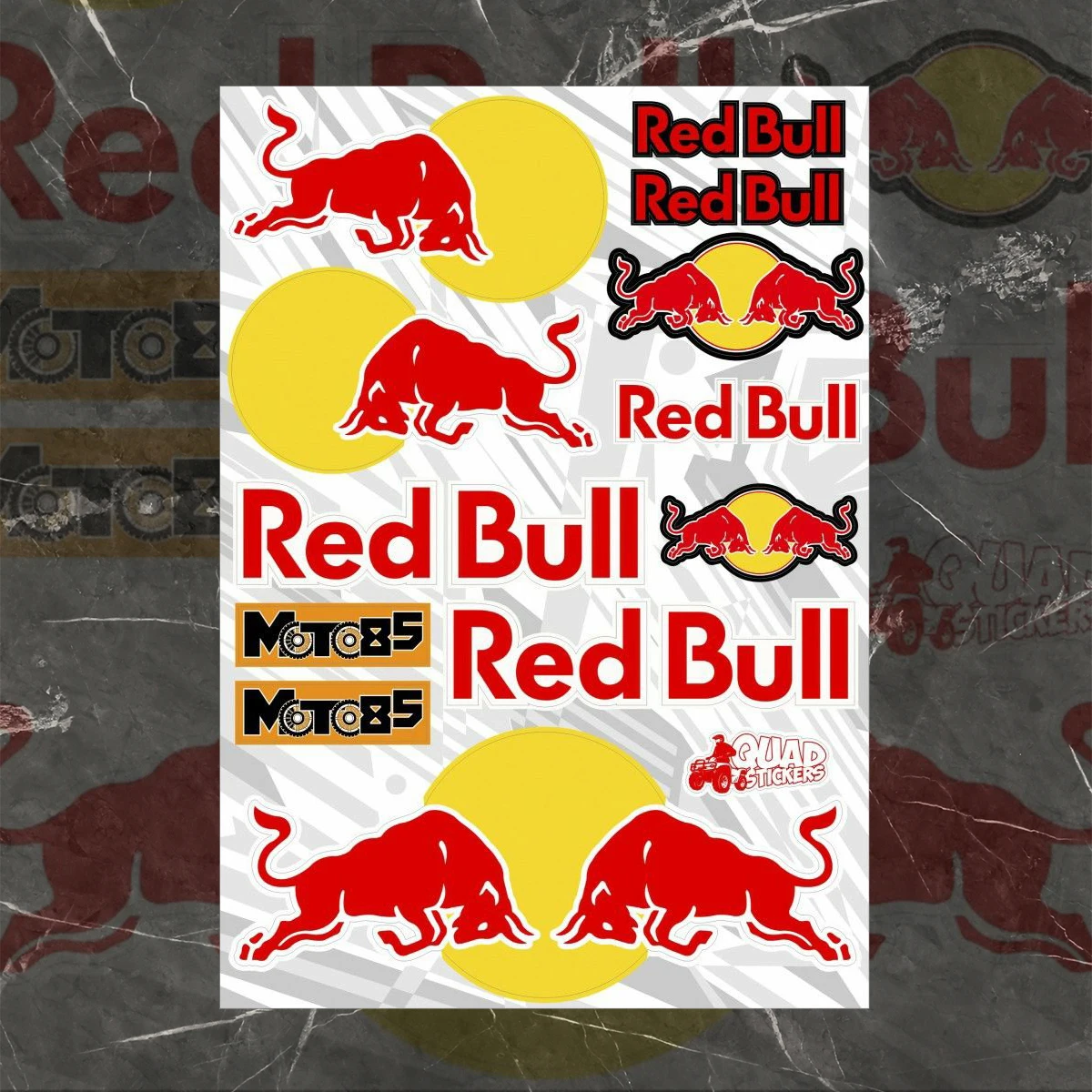 Виниловая наклейка на шлем Red Bull, наклейка с логотипом мотоцикла, велосипеда Изображение 3 