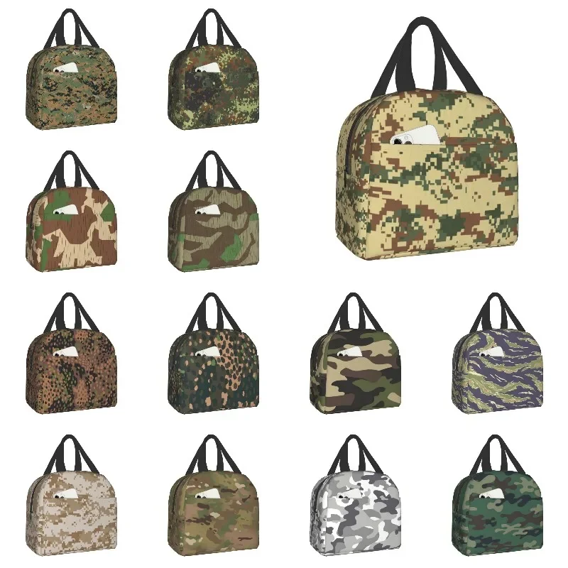 Военная камуфляжная сумка для ланча для женщин, водонепроницаемый камуфляжный холодильник, термосумка для ланча, Офисная сумка для пикника, коробка для бенто