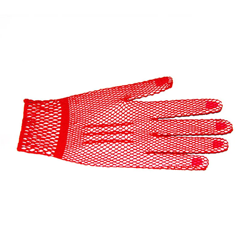 Выдалбливают перчатки с рыболовной сетью, свадебные перчатки для новобрачных, кружевные перчатки для выпускного вечера, сексуальные сетчатые короткие перчатки для ночного клуба Изображение 3 
