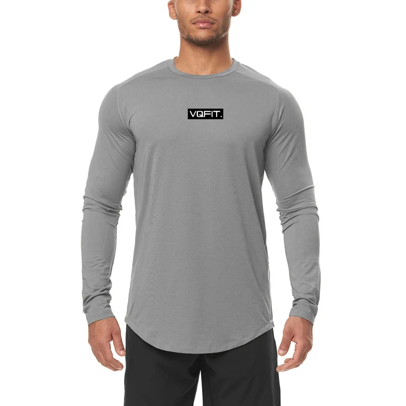 Высокоэластичная мужская спортивная одежда для фитнеса, обтягивающая рубашка для бега с длинным рукавом, Дышащая быстросохнущая футболка для тренажерного зала, бодибилдинга, мышц