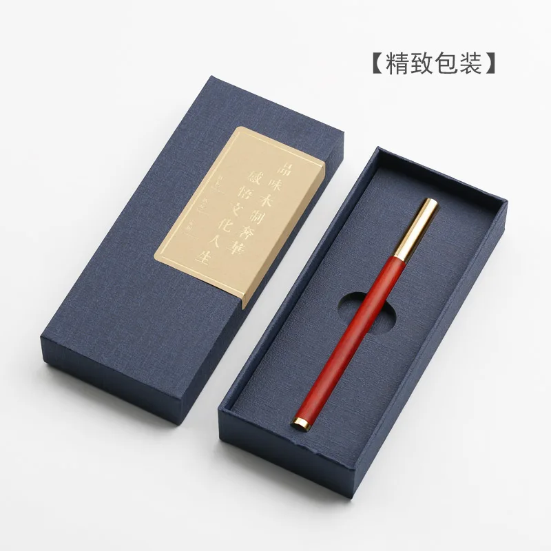 Гелевая ручка из металлической латуни, деревянная ручка для подписи, черная ручка, высококачественный подарок для деловых мужчин, 1 шт. Изображение 4 