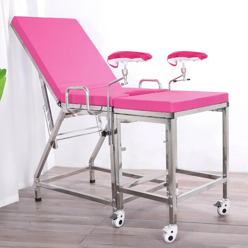 Горячая распродажа, дешевый медицинский стол для акушерско-гинекологического осмотра из нержавеющей стали, цена кровати Изображение 0 