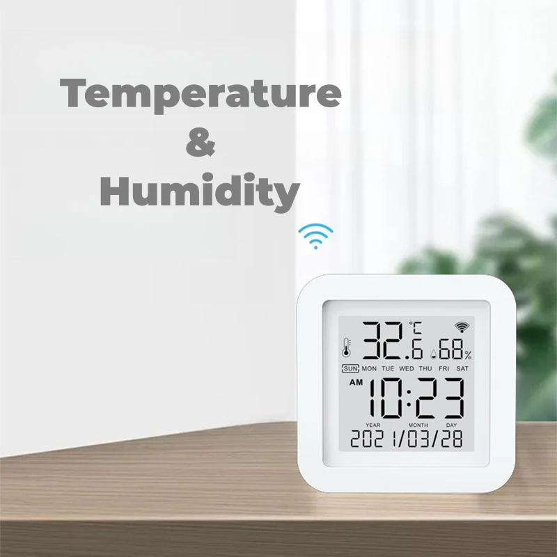 Датчик температуры и влажности Tuya, Wi-Fi Smart Life с адаптером для часов, автоматический комплект питания для дома для системы умного дома Tuya APP