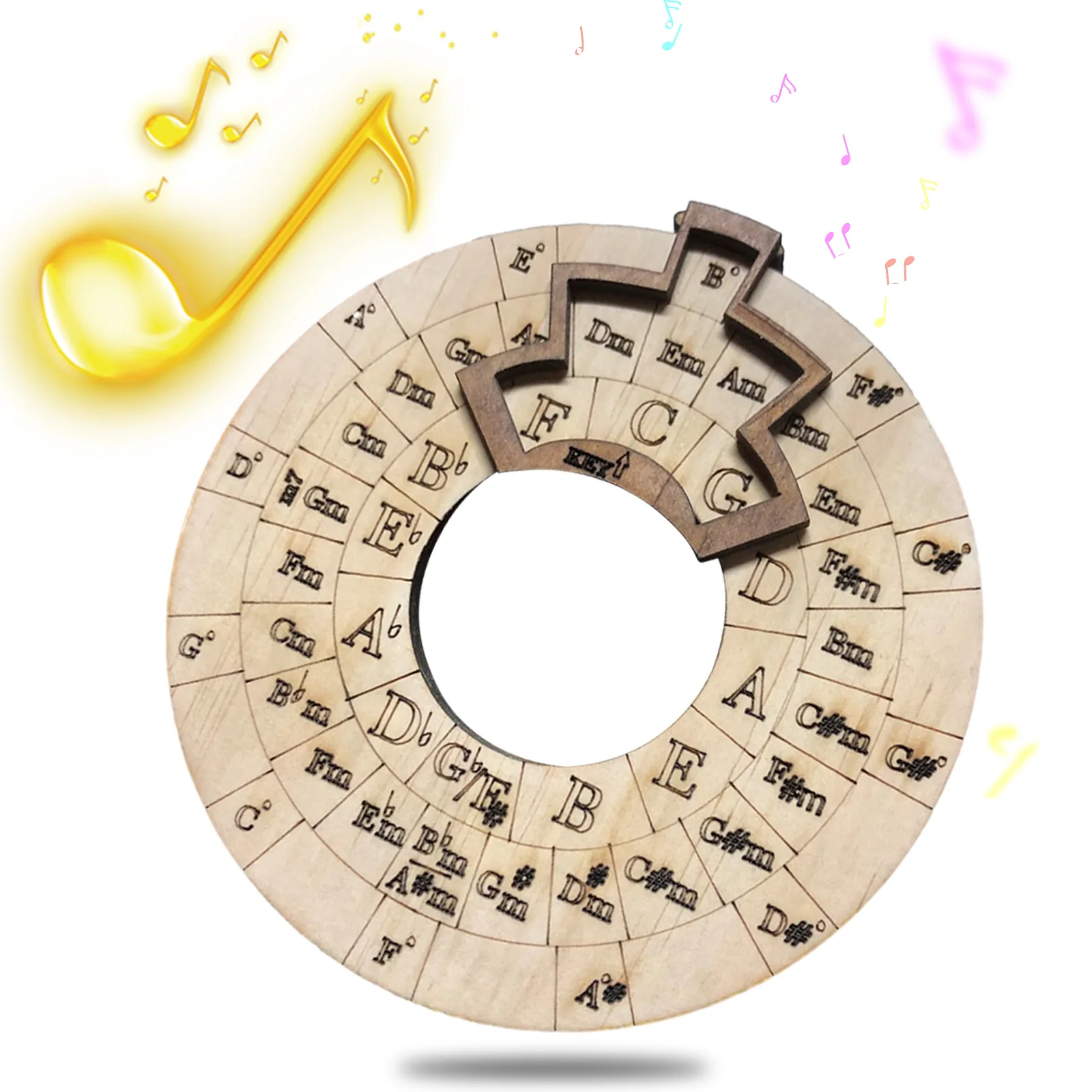 Деревянный мелодический инструмент Музыкальный инструмент Wood Melody Maker Circle of Fifths Wheel Музыкальный обучающий инструмент