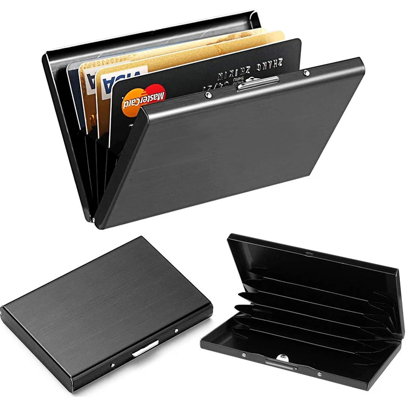 Держатель кредитной ID-карты из нержавеющей стали, Антимагнитный держатель для визитных карточек, блокирующий RFID кошелек, простой чехол для карт для мужчин