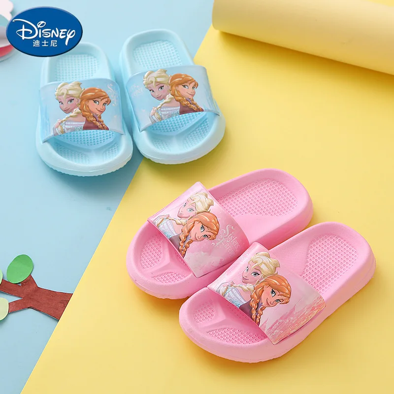 Детские сандалии Disney, тапочки 1-3 лет, Летние замороженные тапочки для девочек Эльза Анна, Домашняя горка для ванной комнаты на мягкой подошве