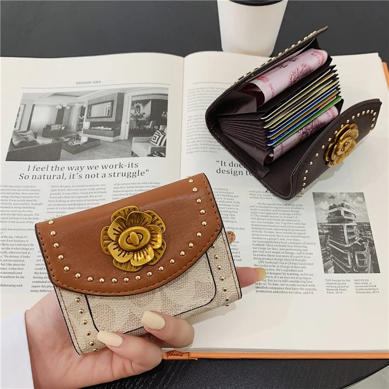 Дизайн короткого кошелька с вышивкой буквами, женские кошельки из натуральной кожи, женский кошелек-бумажник