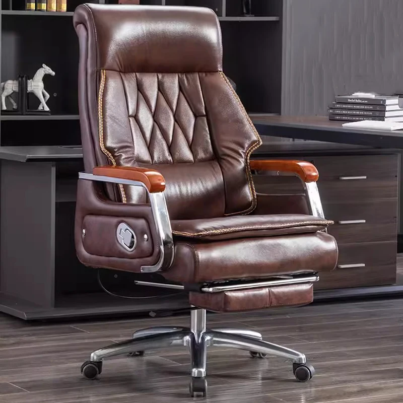 Дизайнерское напольное поворотное офисное кресло с откидной спинкой, Массажные кресла Executive Relax, Вращающиеся кресла, подставка для ног, Металлическая офисная мебель Cadeira