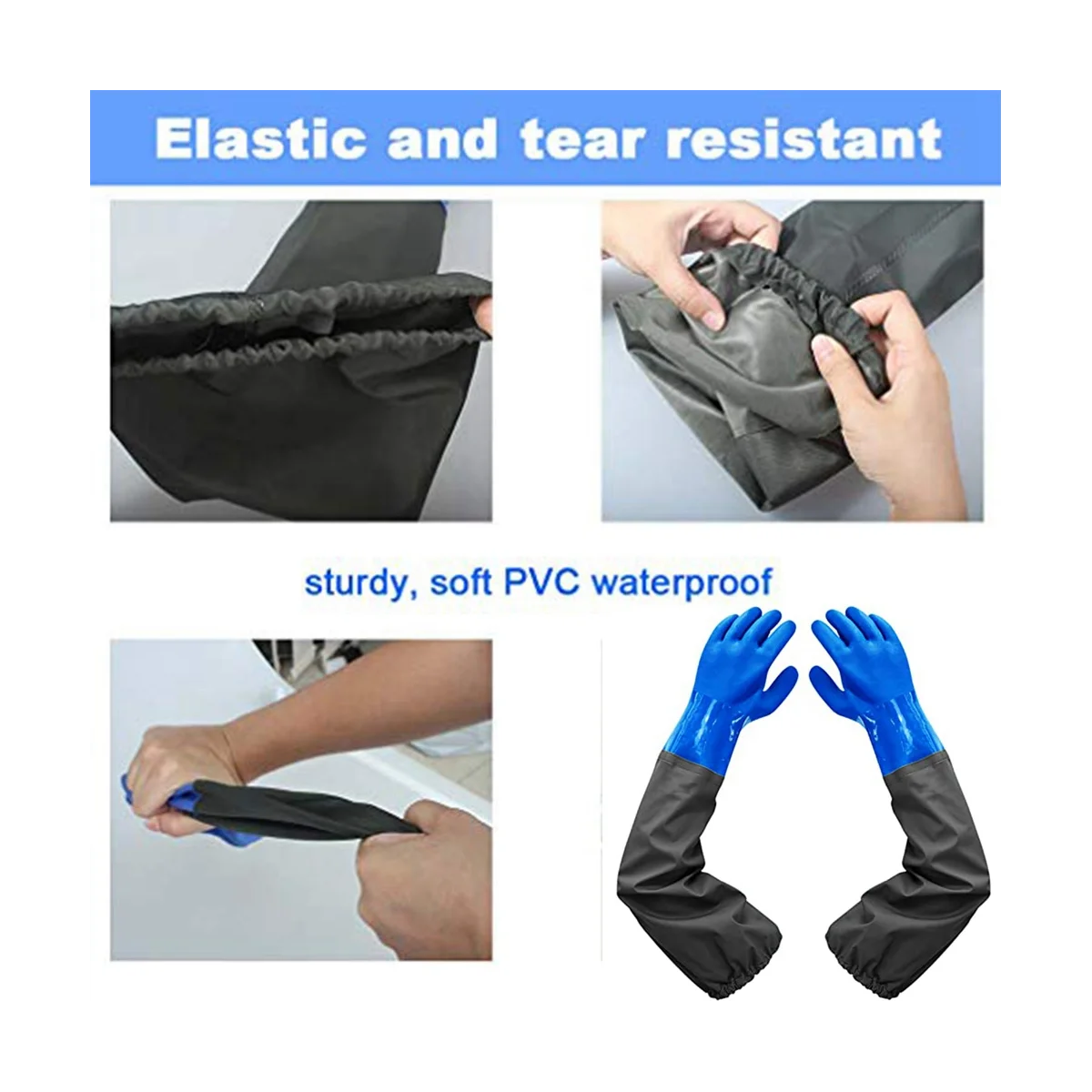 Длинные резиновые перчатки, длинные водонепроницаемые перчатки и сверхпрочные водонепроницаемые перчатки для работы с вредными веществами и кислотами Изображение 5 