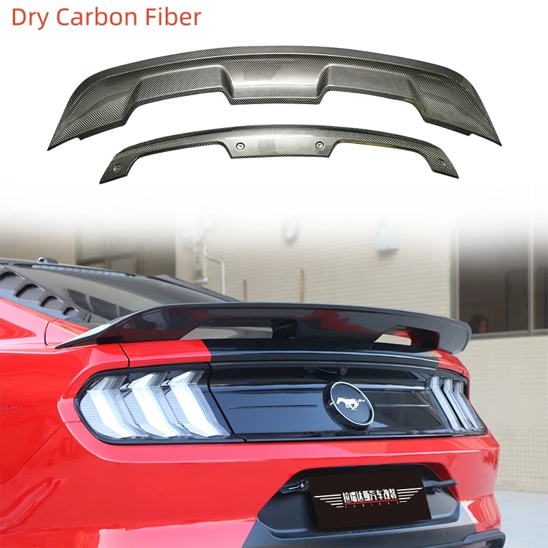Для Ford Mustang GT500 2015-2023 Сухой спойлер из настоящего углеродного волокна, крышка багажника, Дополнительное крыло, Аксессуары для тюнинга автомобиля, обвес